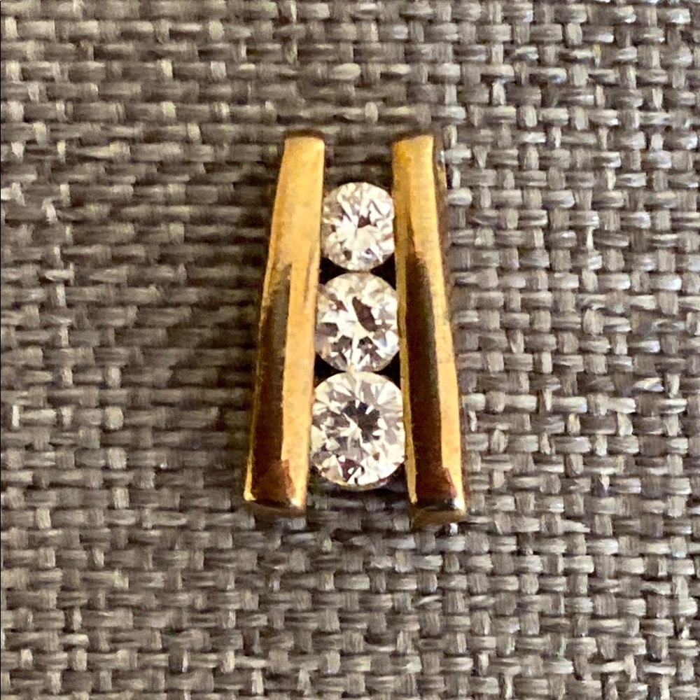Elegant Gold-tone CZ Pendant